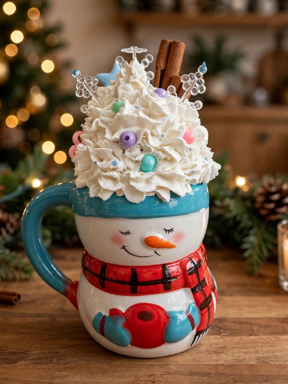 Holiday Gingerbread and Snowman Mug Set - Festive Ceramic Hot Cocoa Mugs - Picture 7 of 7